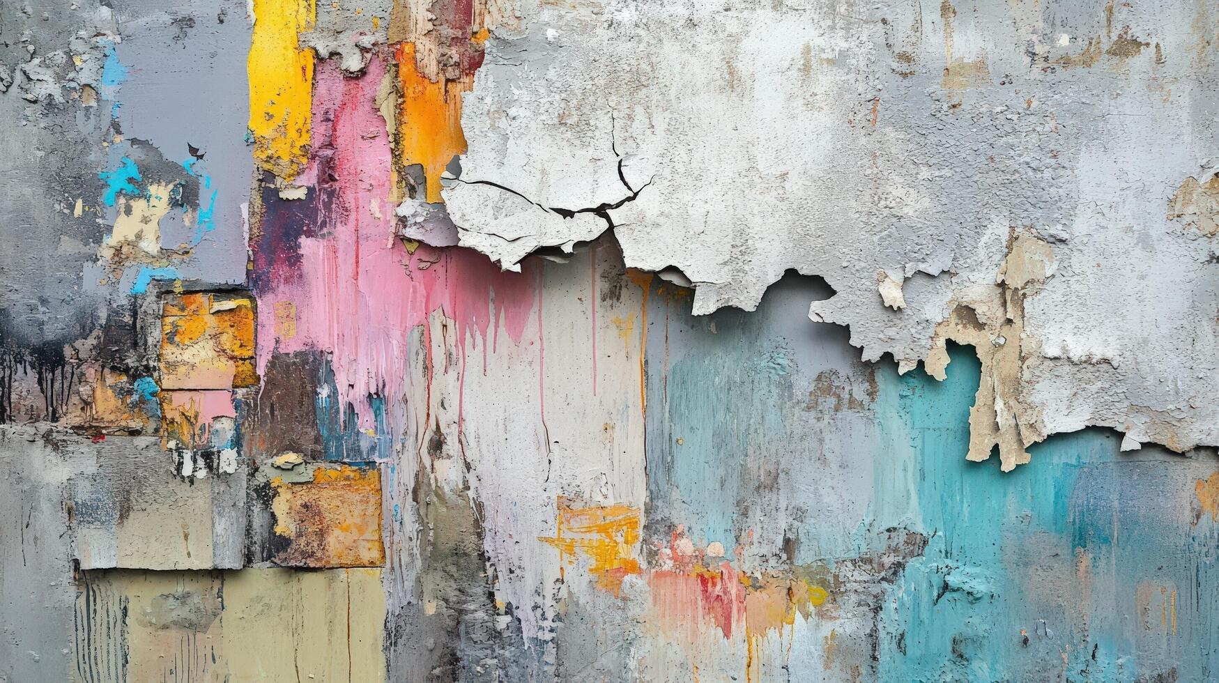 Abstract Colorful Wall Paint Texture Layers photo