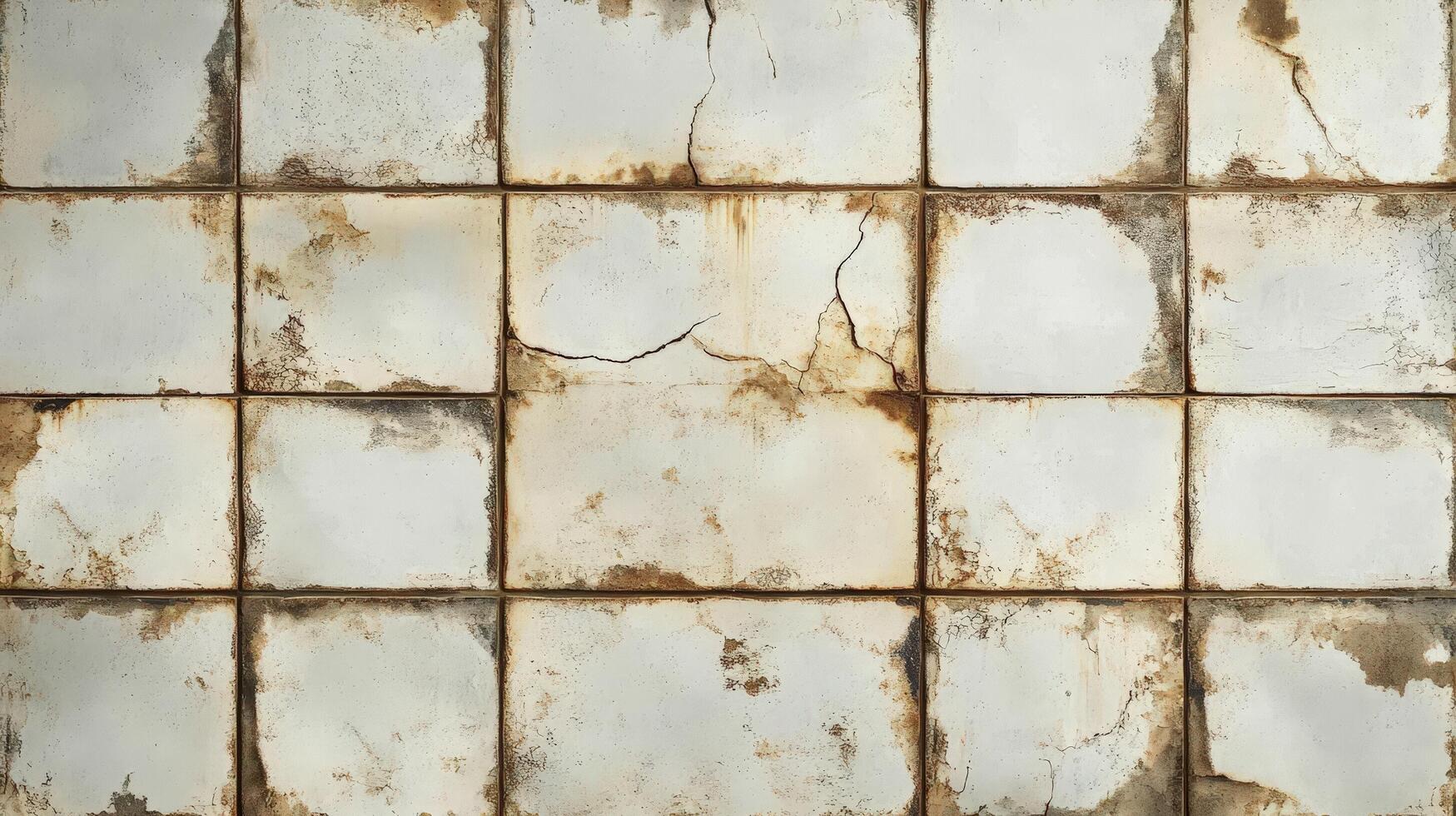 Weathered White Tiles Showing Age and Decay photo