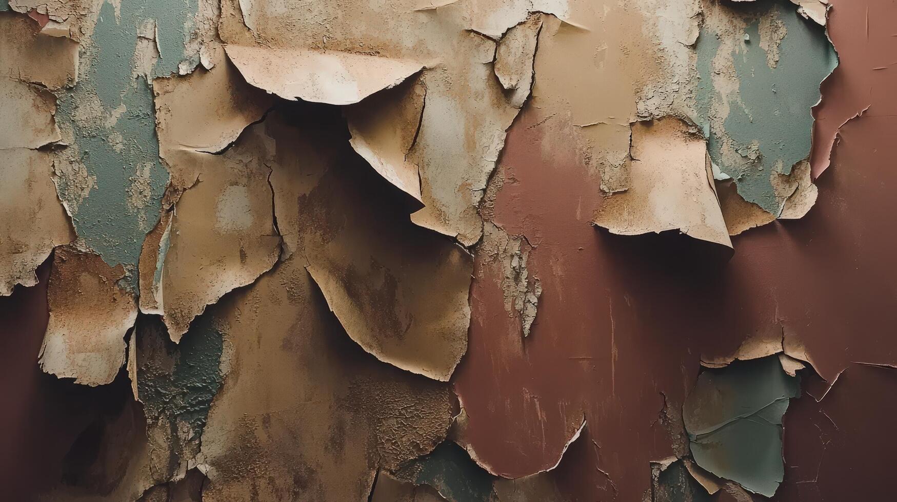 Flaking Paint Reveals Underlying Layers Of Color photo