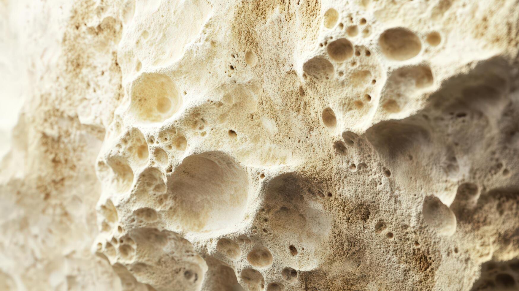 Closeup view of a porous rock surface texture photo