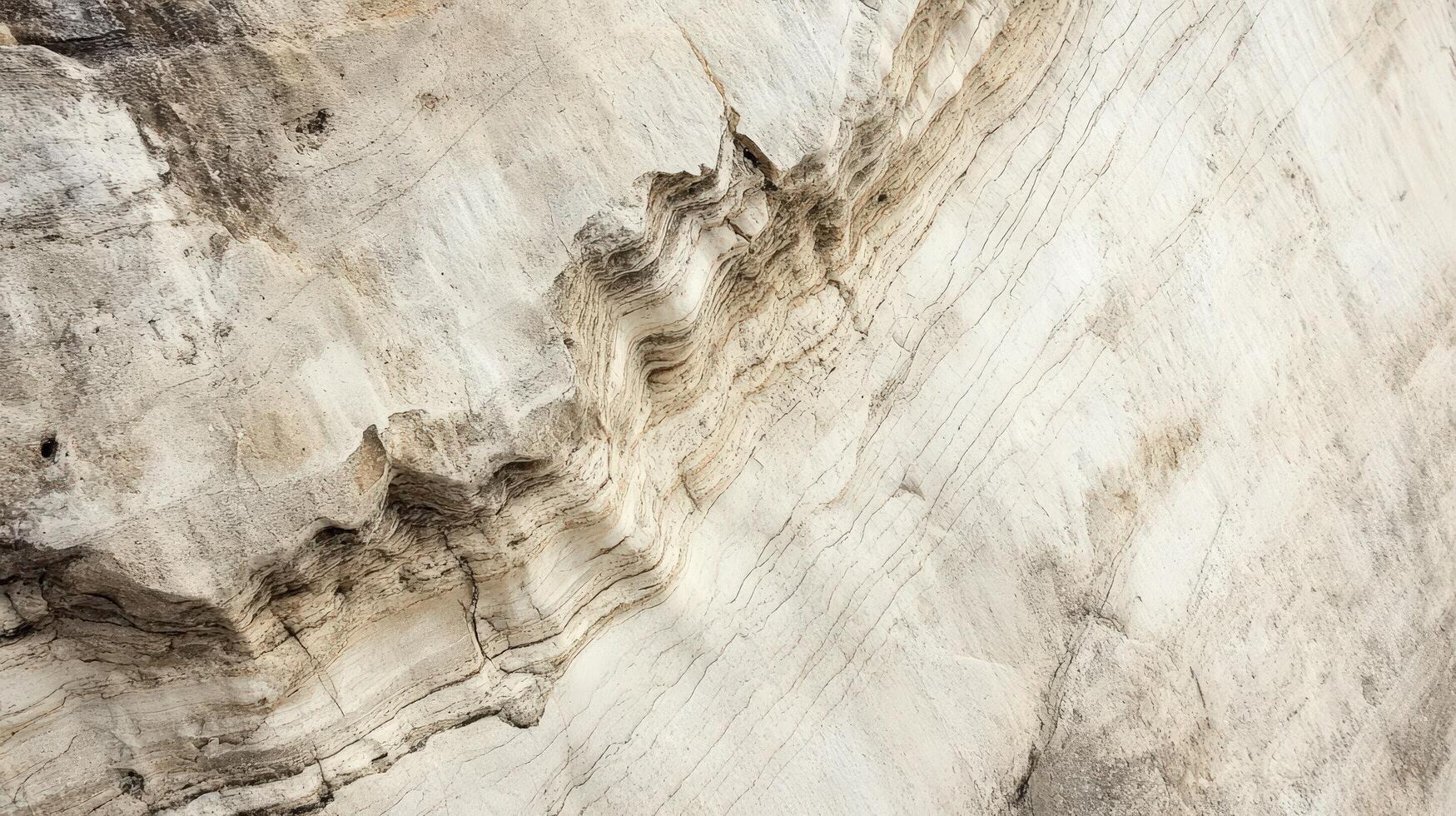 Detailed view of layered sedimentary rock formations photo