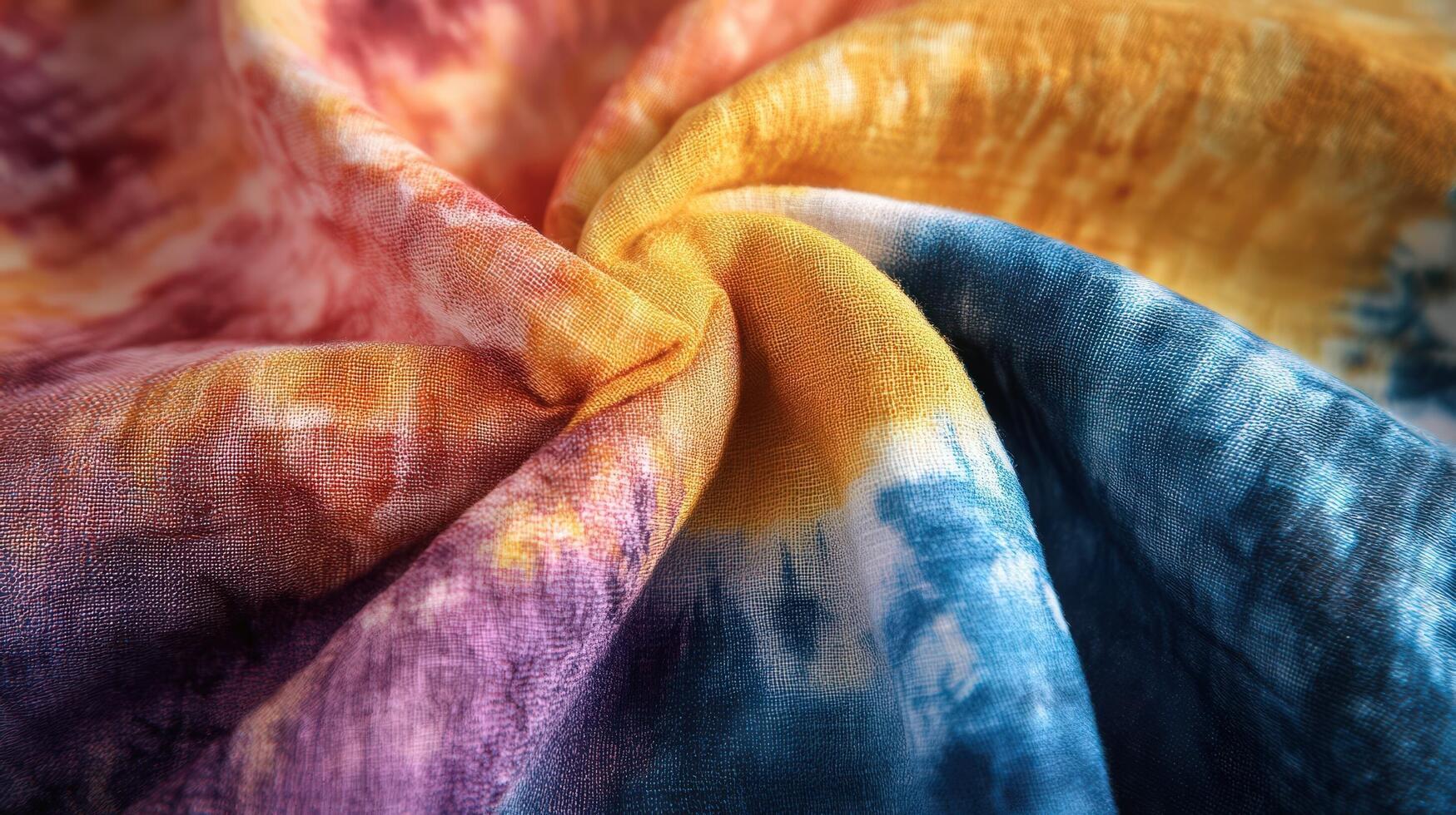 Colorful Tie Dye Fabric Swirled Pattern Texture photo
