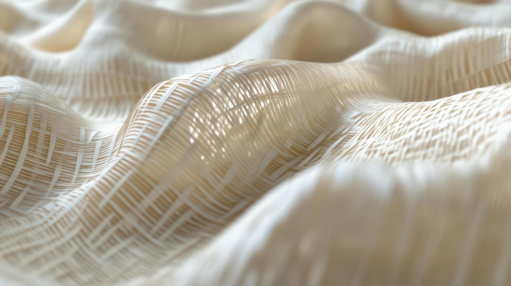 Elegant Cream Fabric With Intricate Woven Pattern photo