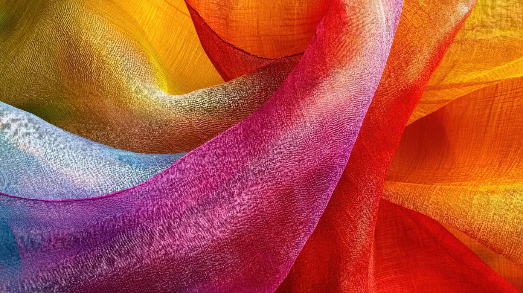 Rainbow Colored Sheer Fabric Draped Softly photo