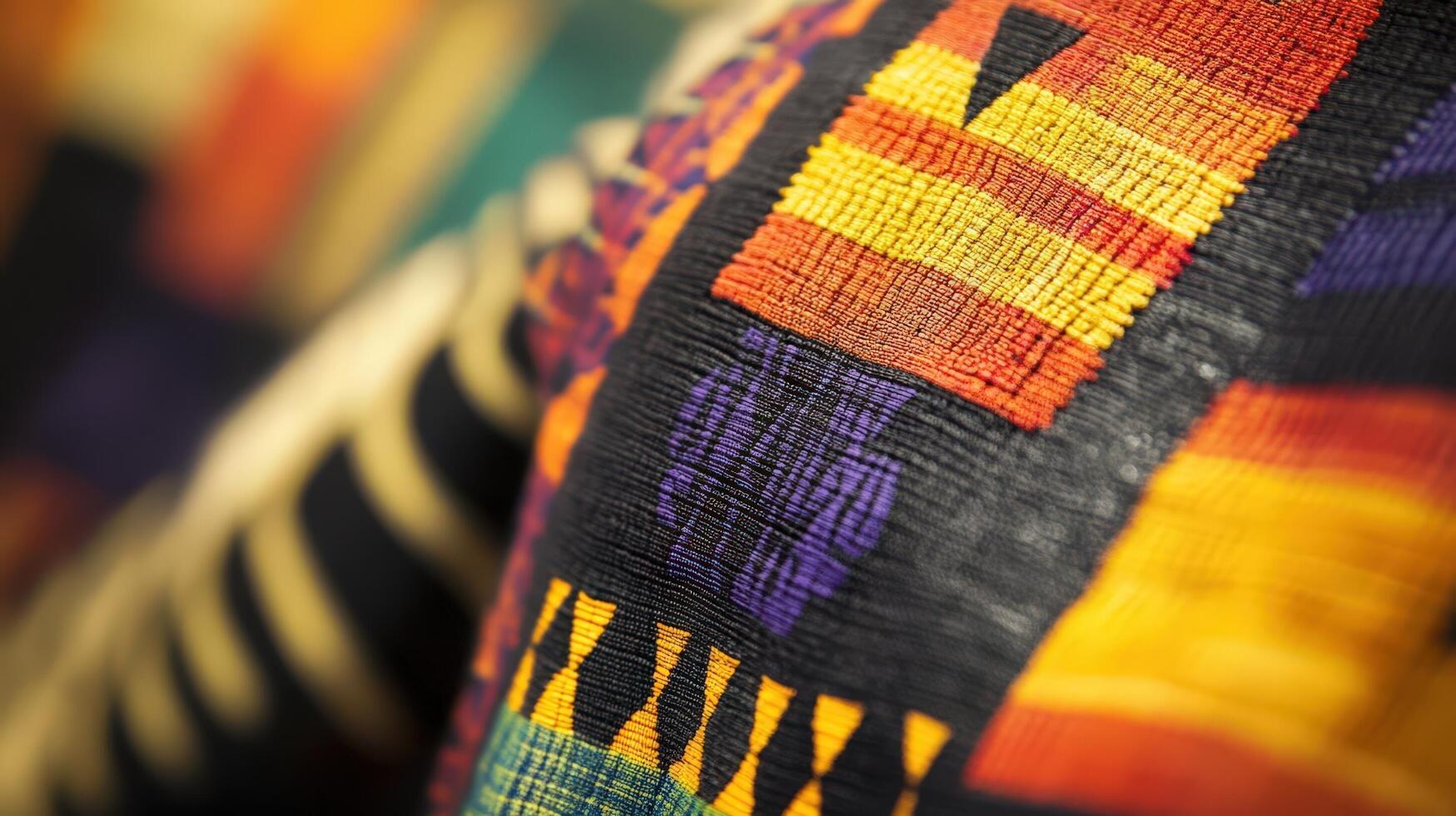 Vibrant Colorful Textile Fabric Close Up Detail photo
