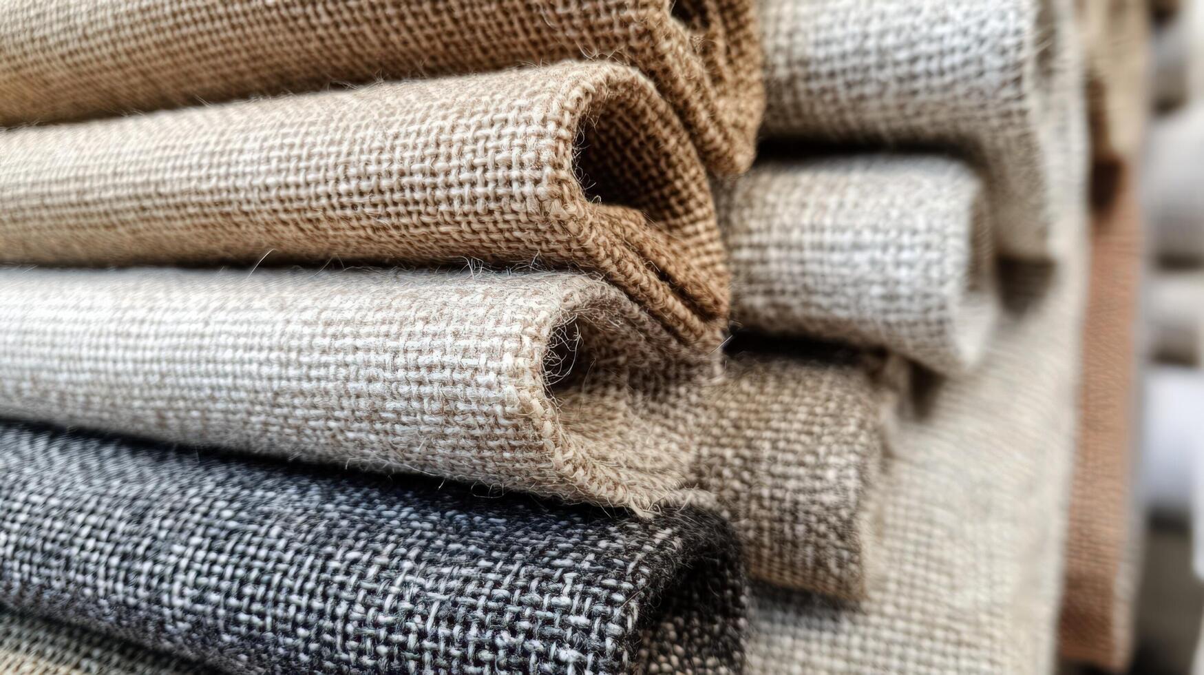 Rolled Fabric Samples Displaying Neutral Tones photo