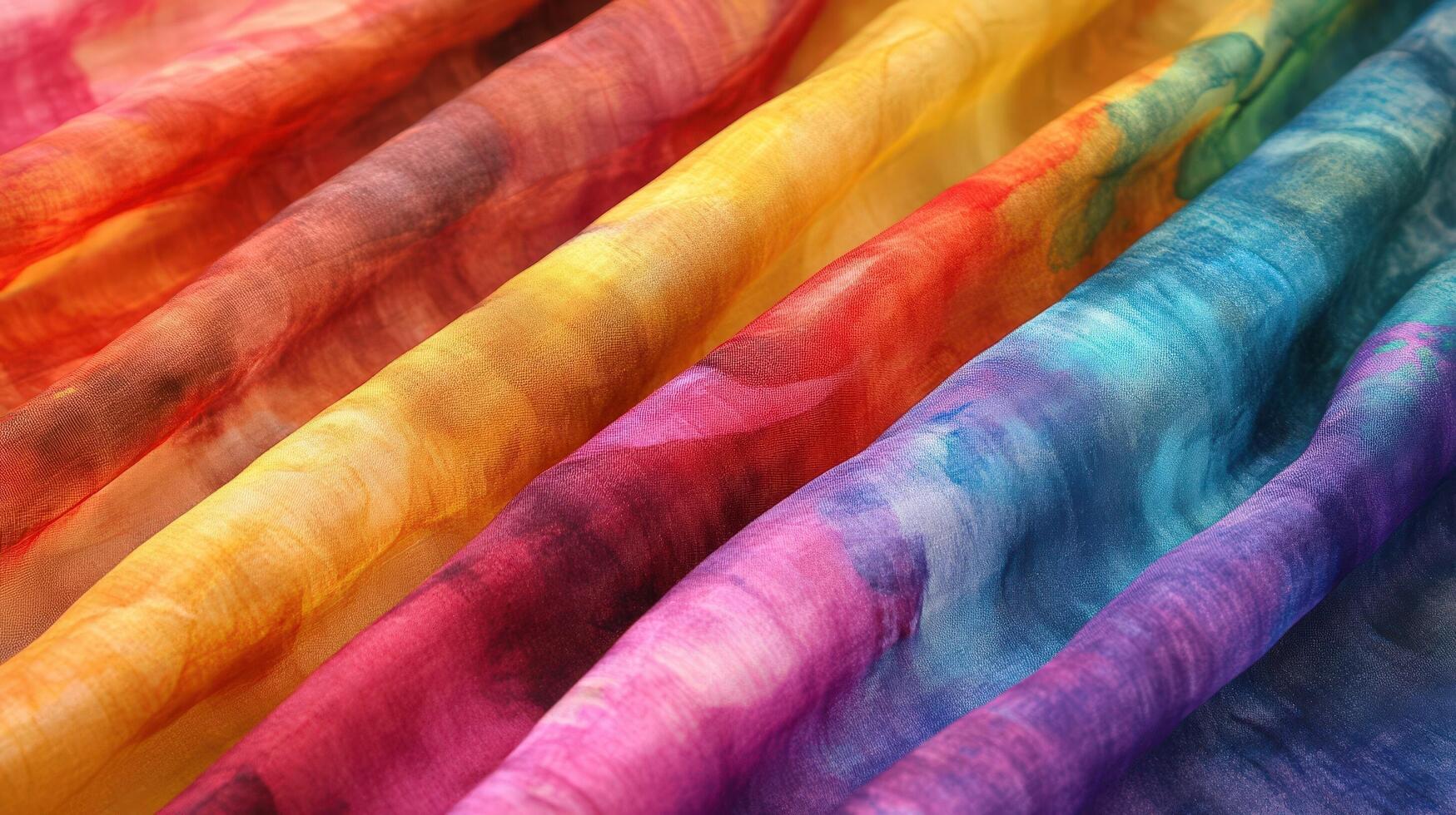 Colorful Fabric Draped in Soft Folds Showing Gradient Hues photo