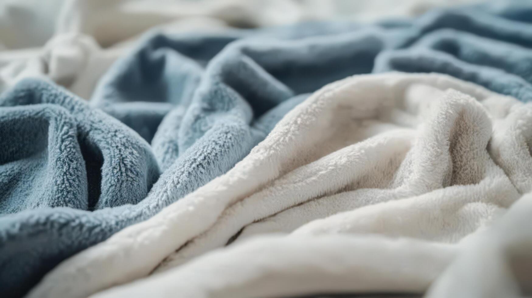 Soft Fluffy Blue and White Blanket Texture photo