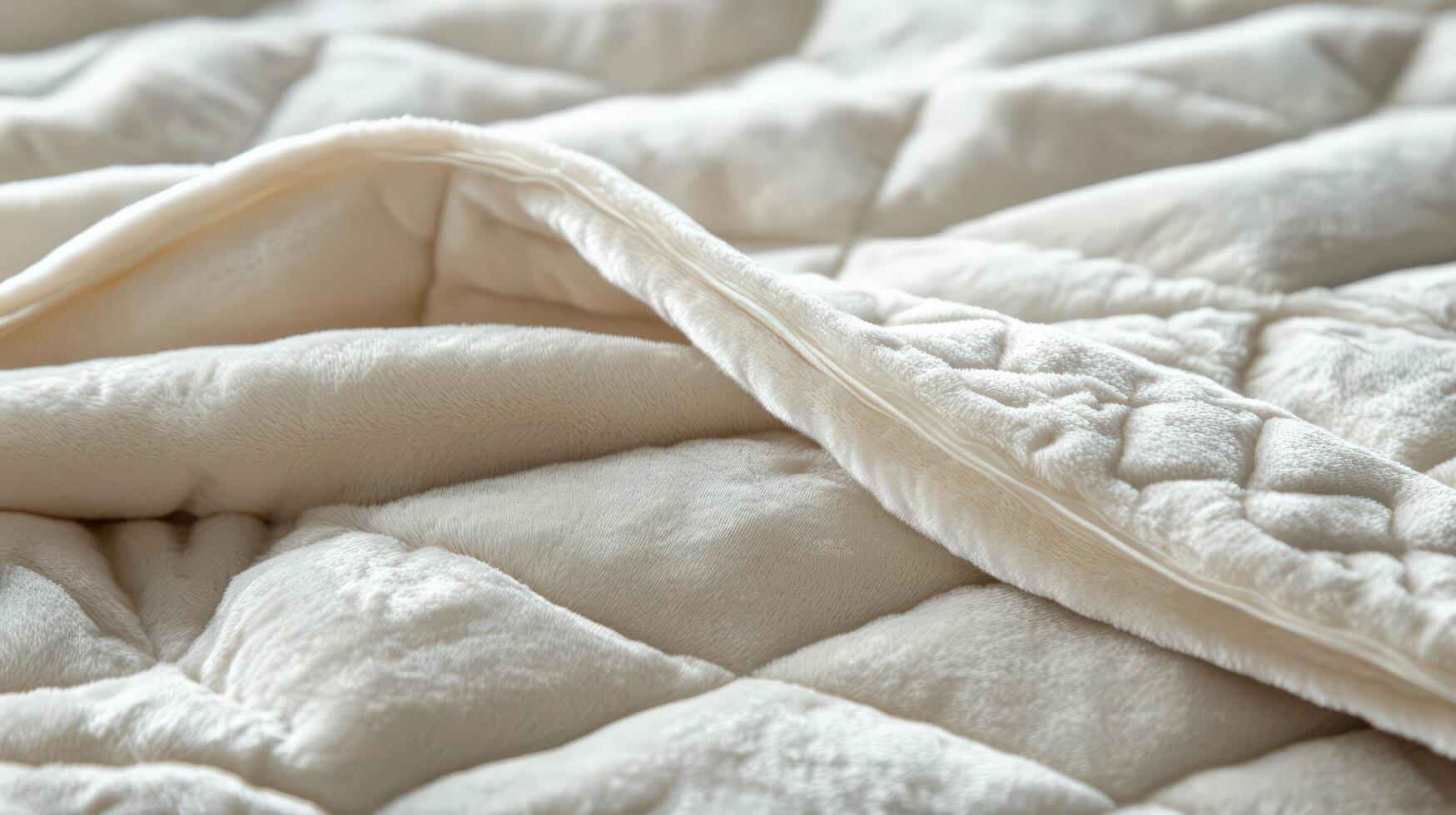 Soft Cream Quilted Blanket Texture Close Up photo