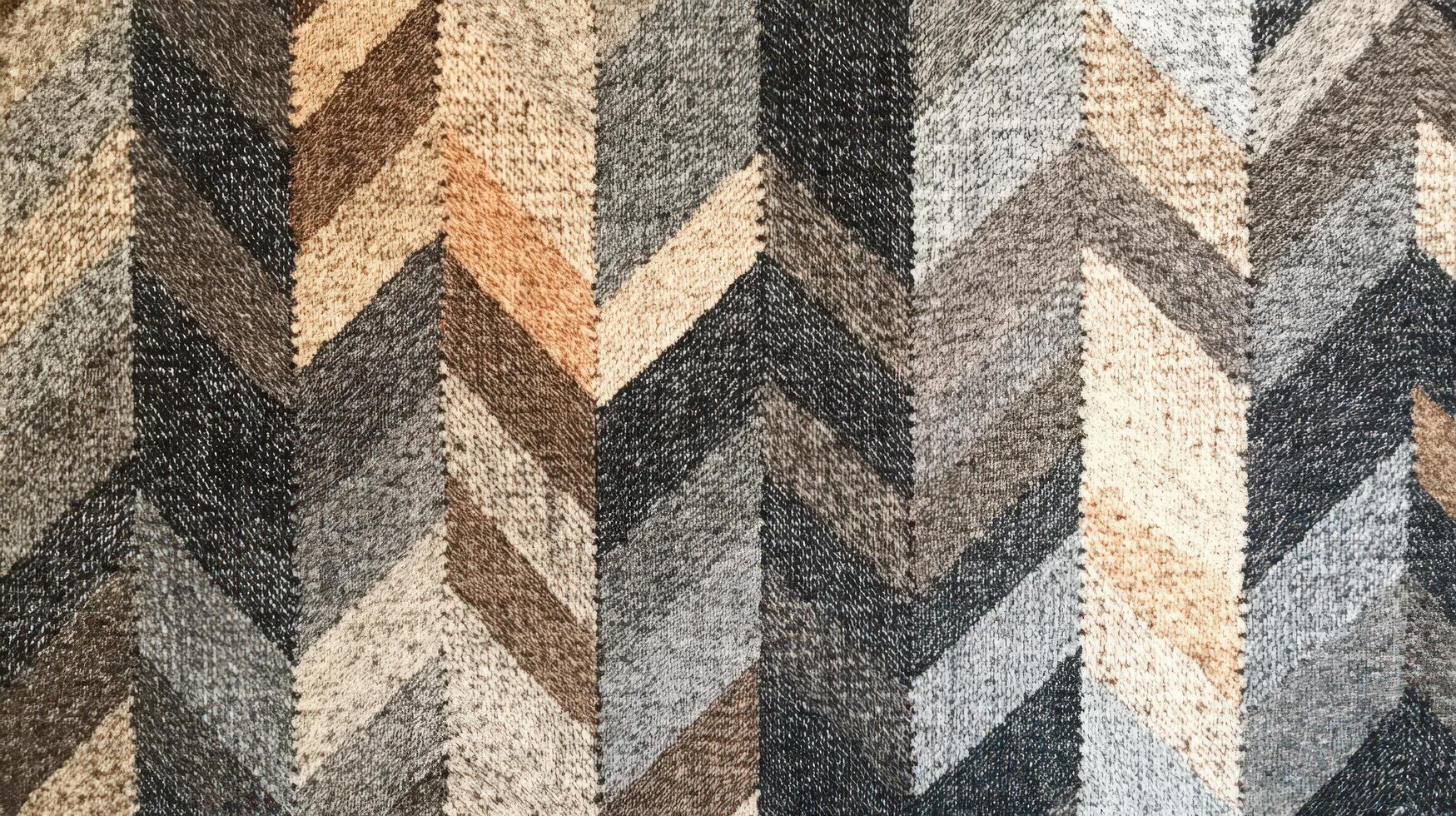 Textured Fabric Shows Chevron Pattern In Earthy Tones photo