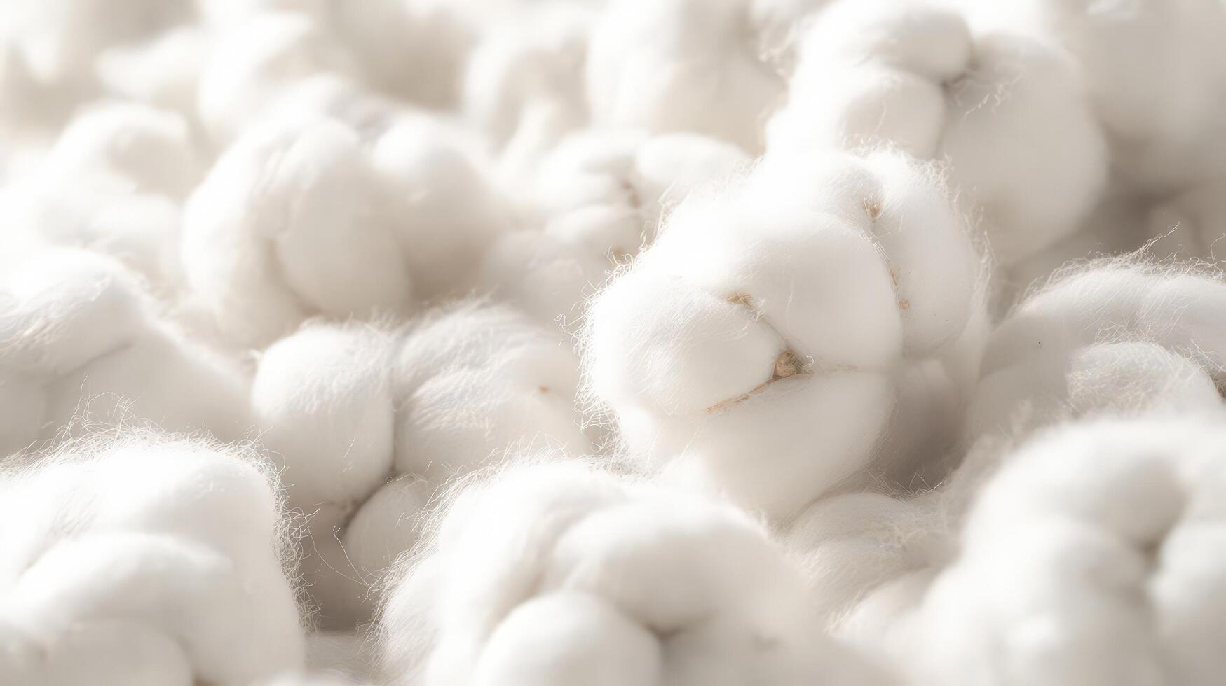 Fluffy White Cotton Balls Close Up View photo