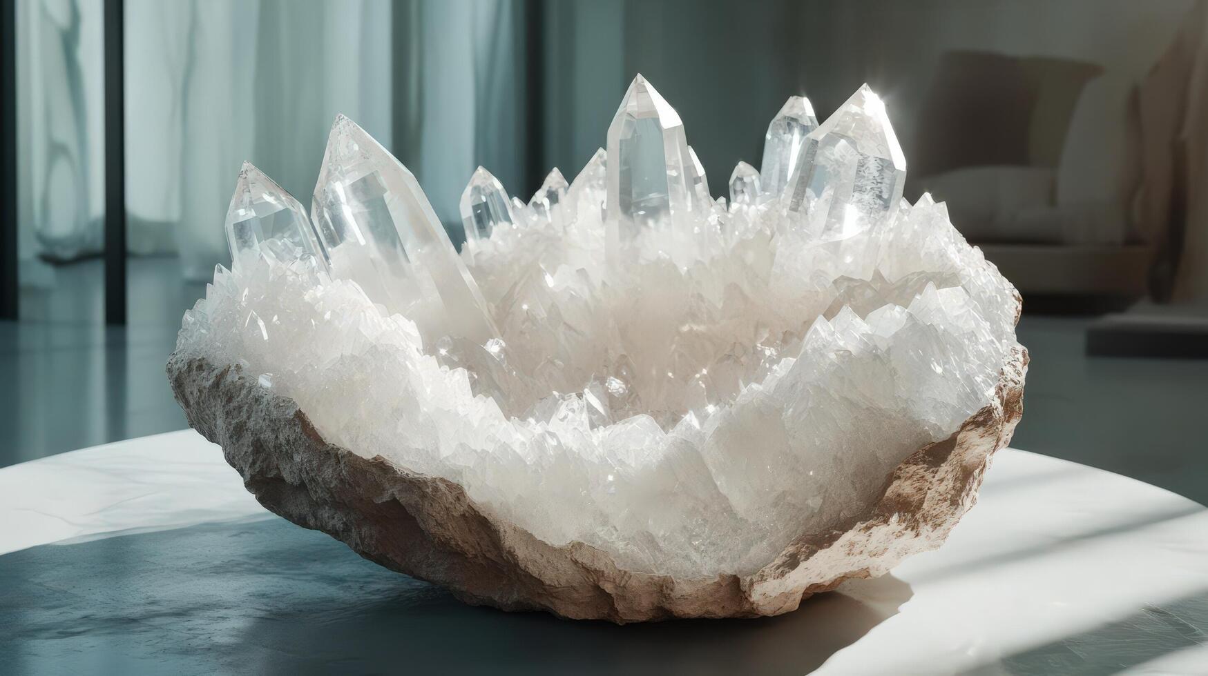 Large Crystal Geode with Clear Quartz Points photo