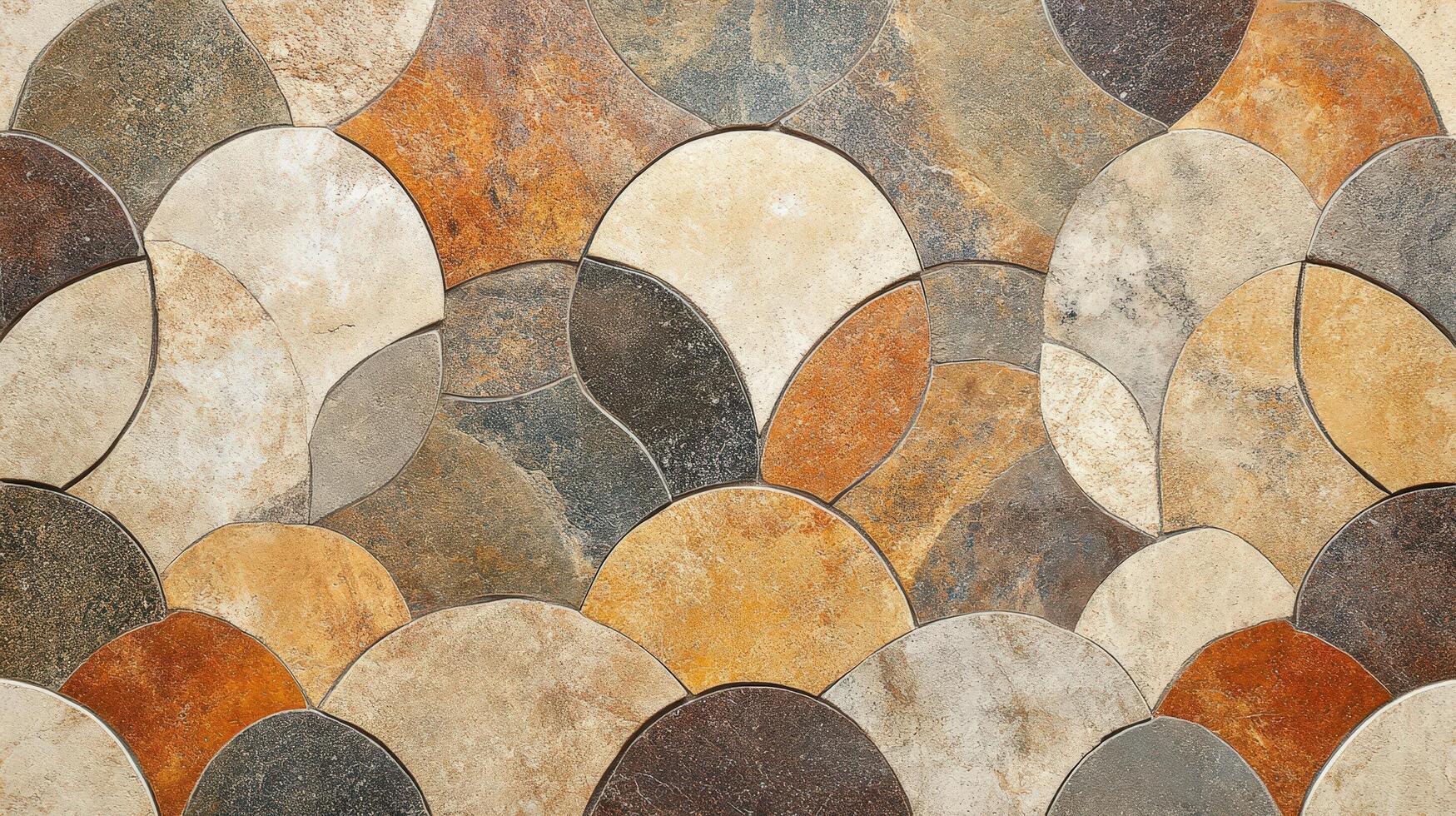 Abstract Stone Tile Wall Pattern Design photo