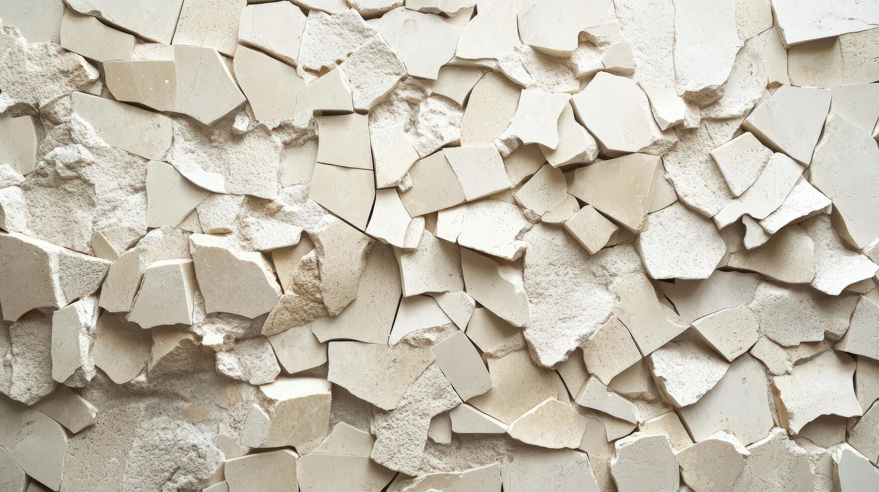 A Closeup View Of Fragmented Beige Stone photo