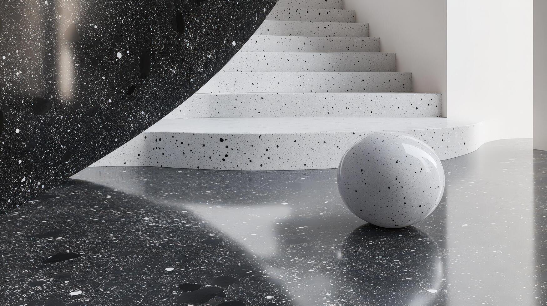 Modern Minimalist Staircase Design with Sphere photo