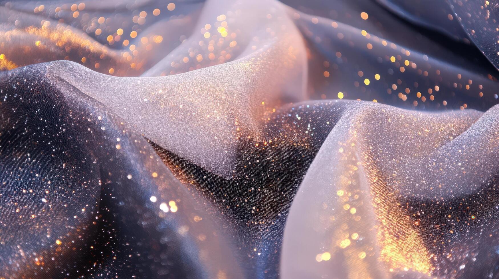 Glittering Fabric Draped in Soft Light and Shadows photo