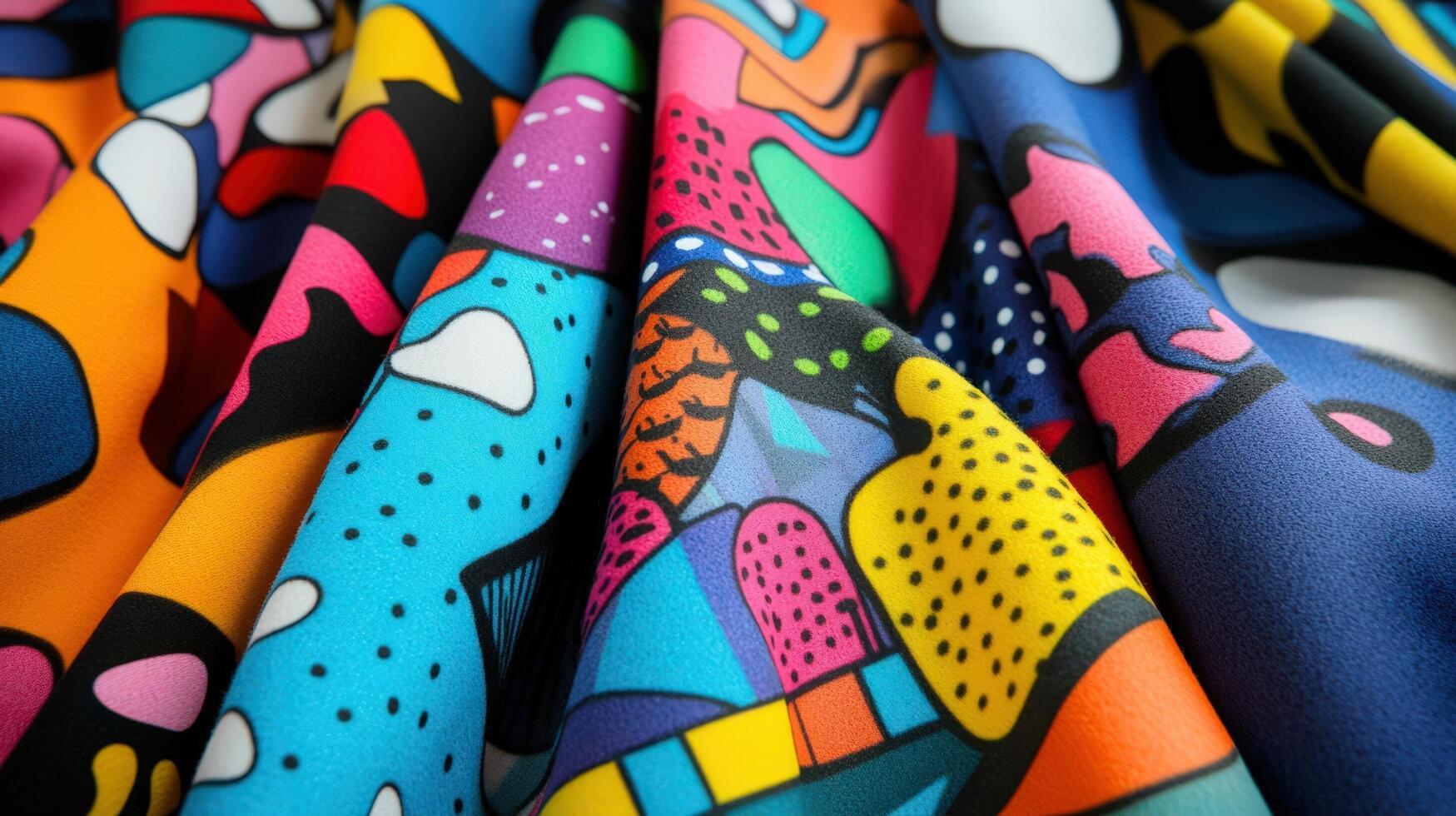 Colorful Abstract Fabric Draped in Artistic Folds photo
