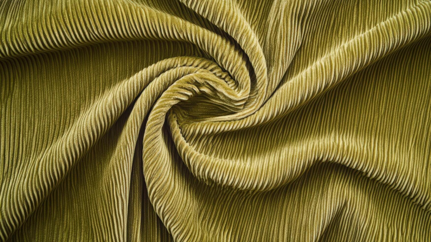 Olive Green Textured Fabric Swirled Design photo