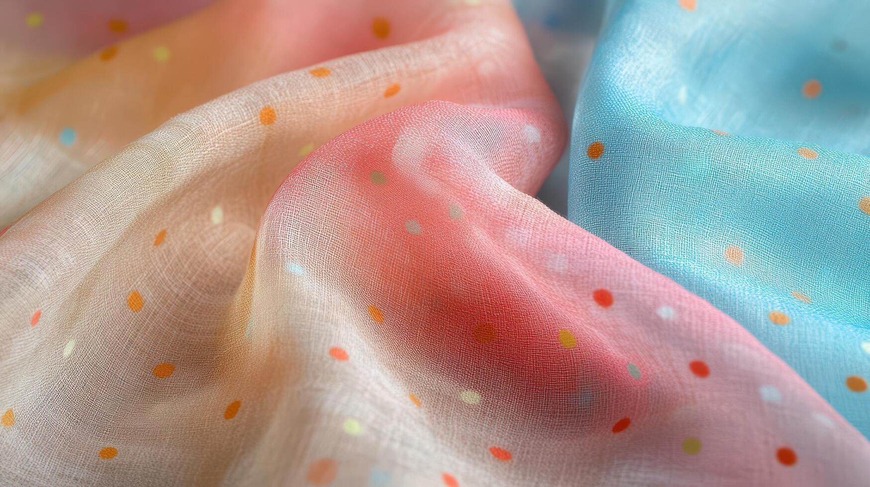 Pastel Polka Dotted Sheer Fabric Draped Softly photo