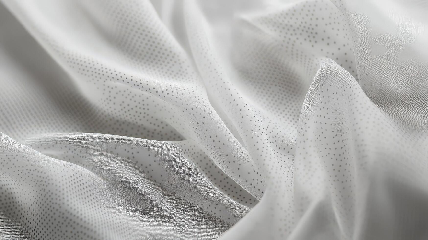 White Fabric Draped with Subtle Dotted Pattern photo