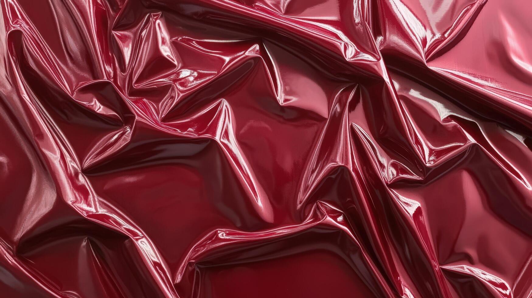 Deep Red Shiny Fabric Draped Smoothly photo