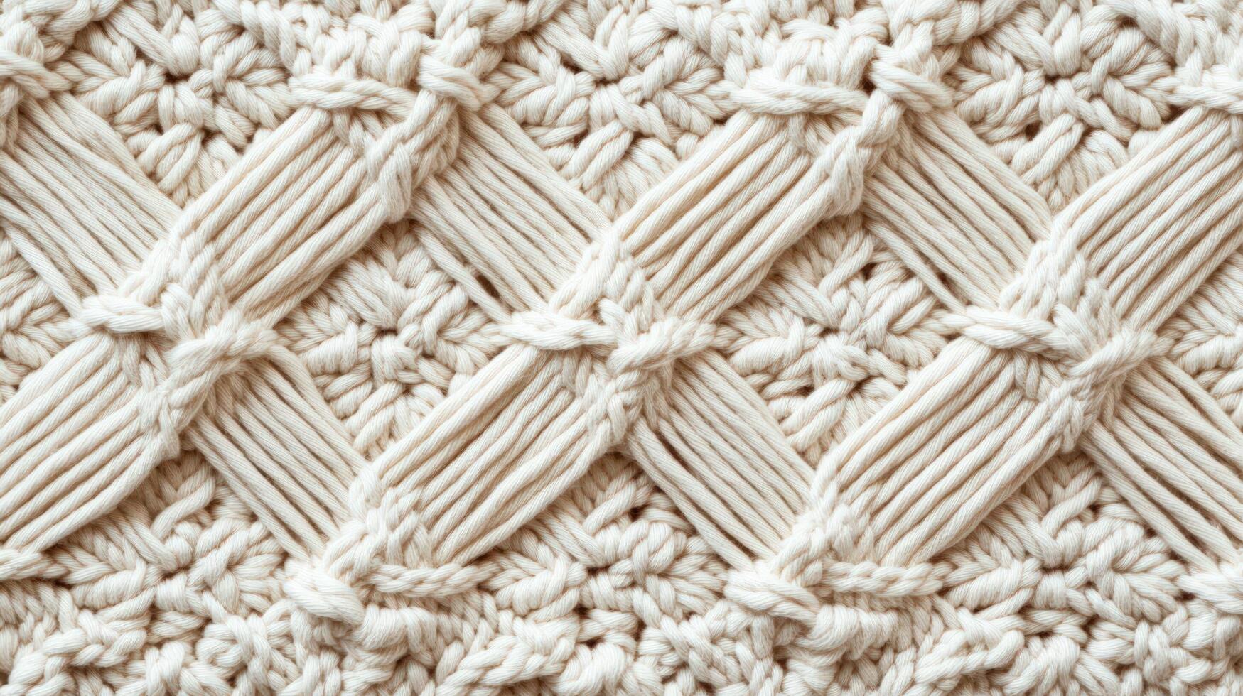 Beige chunky knit textile background texture photo