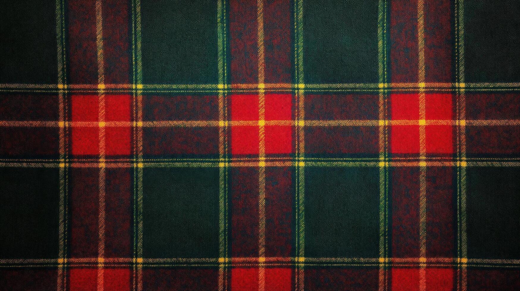 Red and green plaid textile background pattern photo