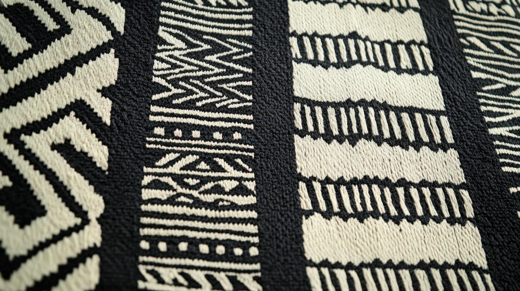 Black and white textured fabric with geometric patterns photo