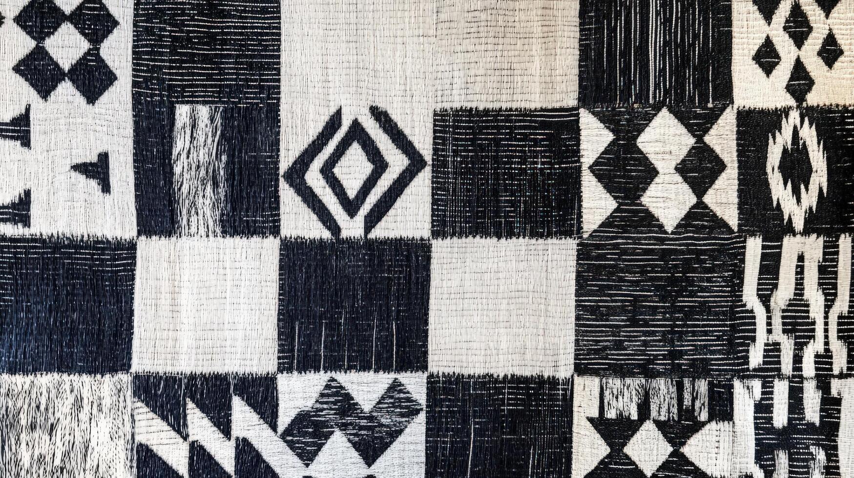 Abstract Black And White Textile Pattern Design photo
