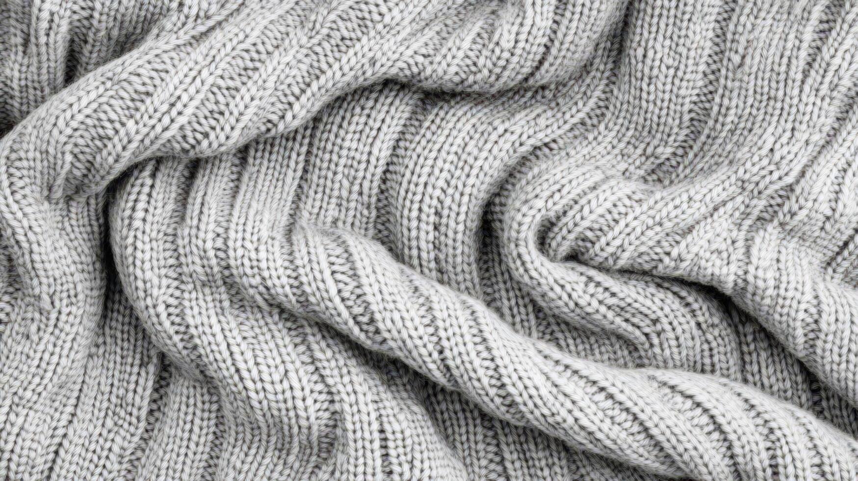 Gray Knitted Fabric Texture Background Image photo