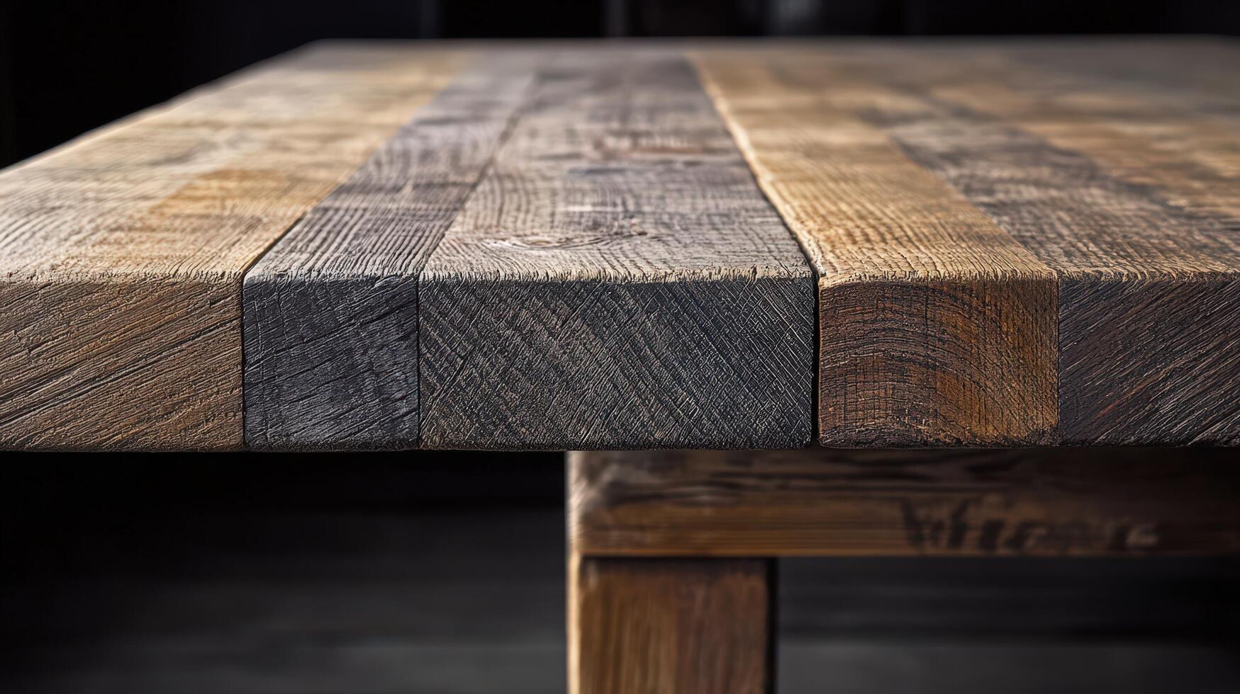 Rustic Wooden Tabletop Close Up Detail photo