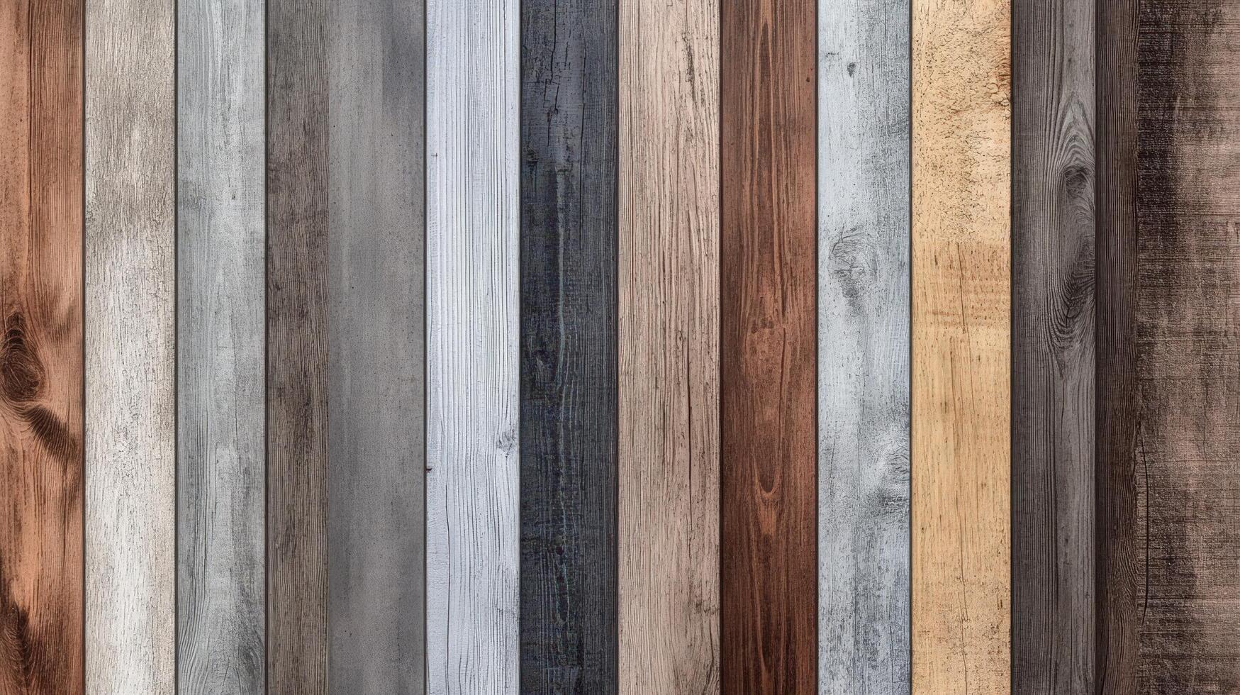 Varied Wood Planks Displaying Diverse Colors and Textures photo