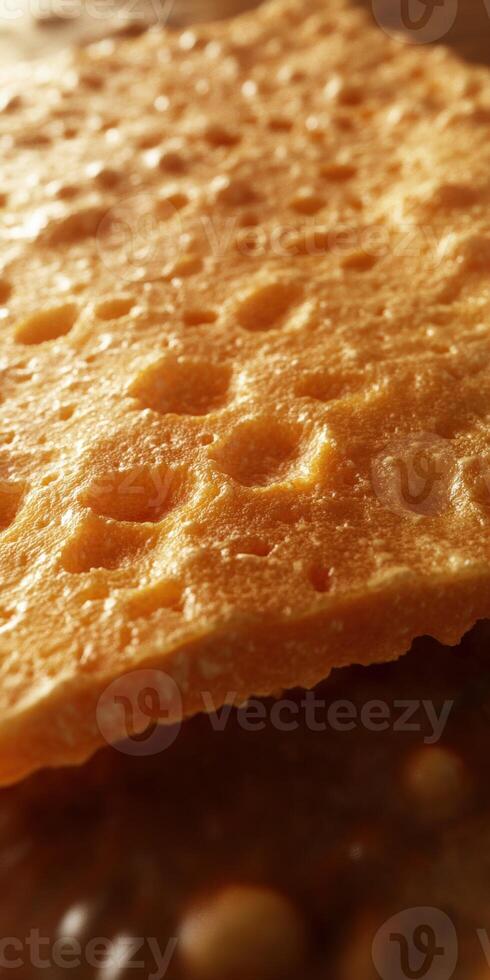 A piece of cheese on a table photo