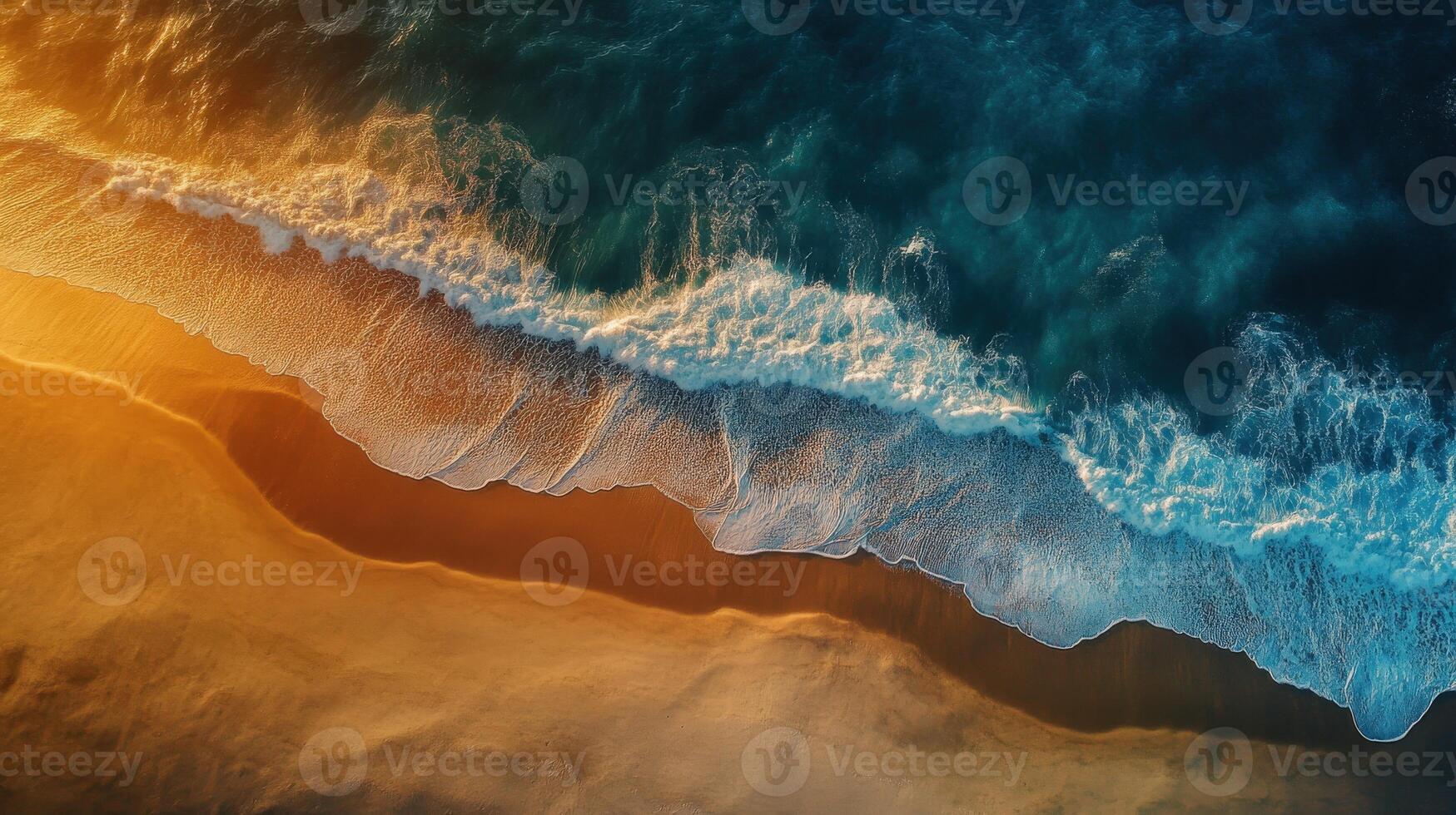An aerial view of the ocean and waves photo