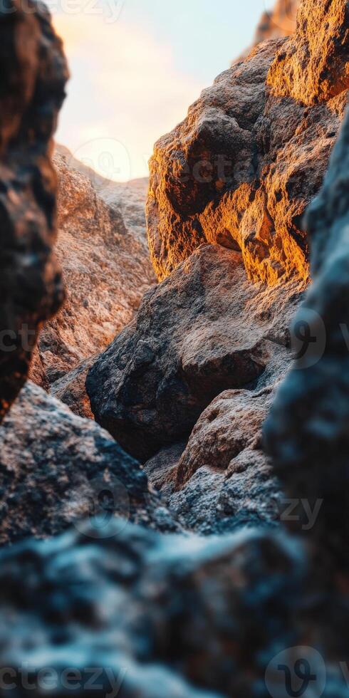 Stunning cliffside rock formations photo