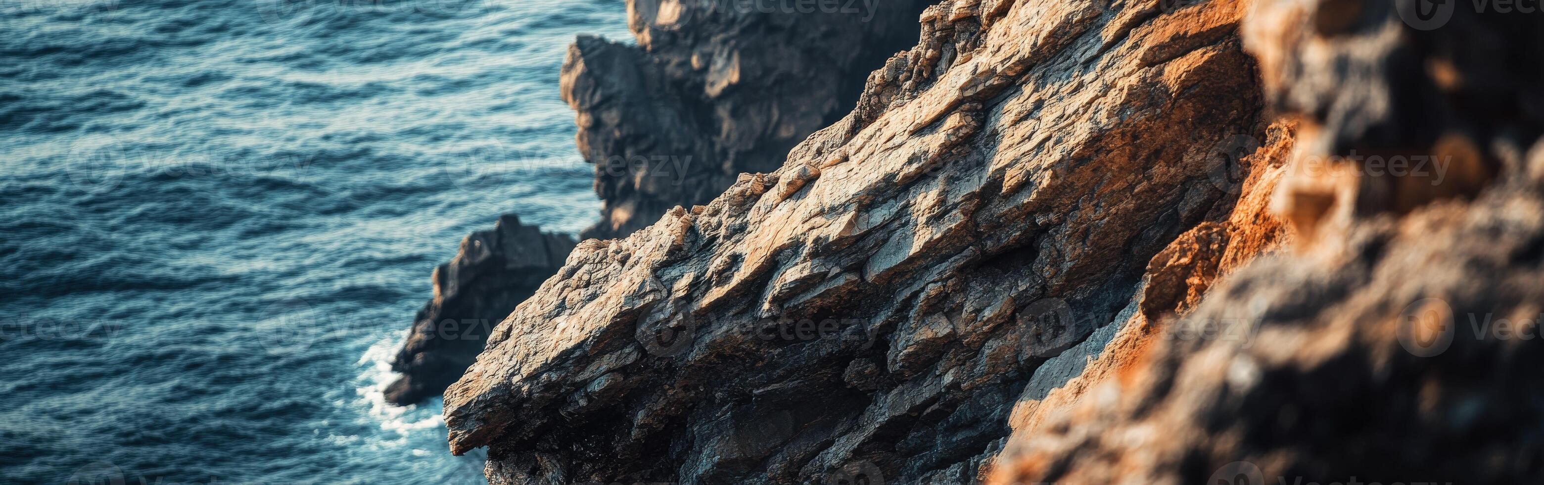 Coastal cliffs by the ocean photo