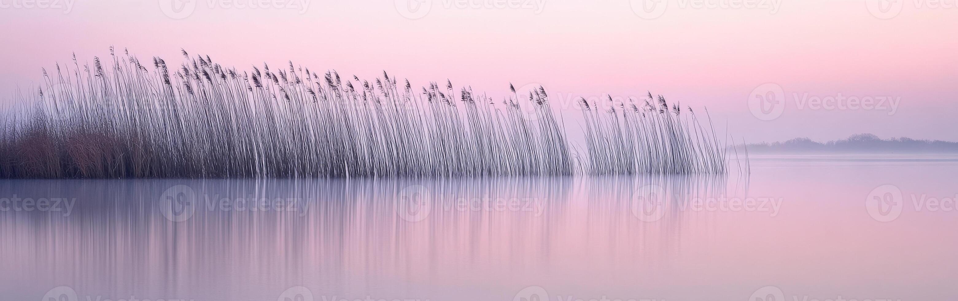 Tranquil reeds by the water photo