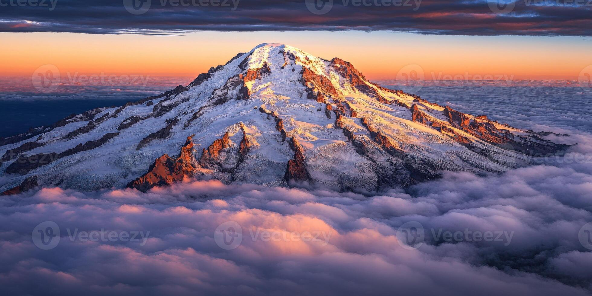 Majestic mountain at sunset photo