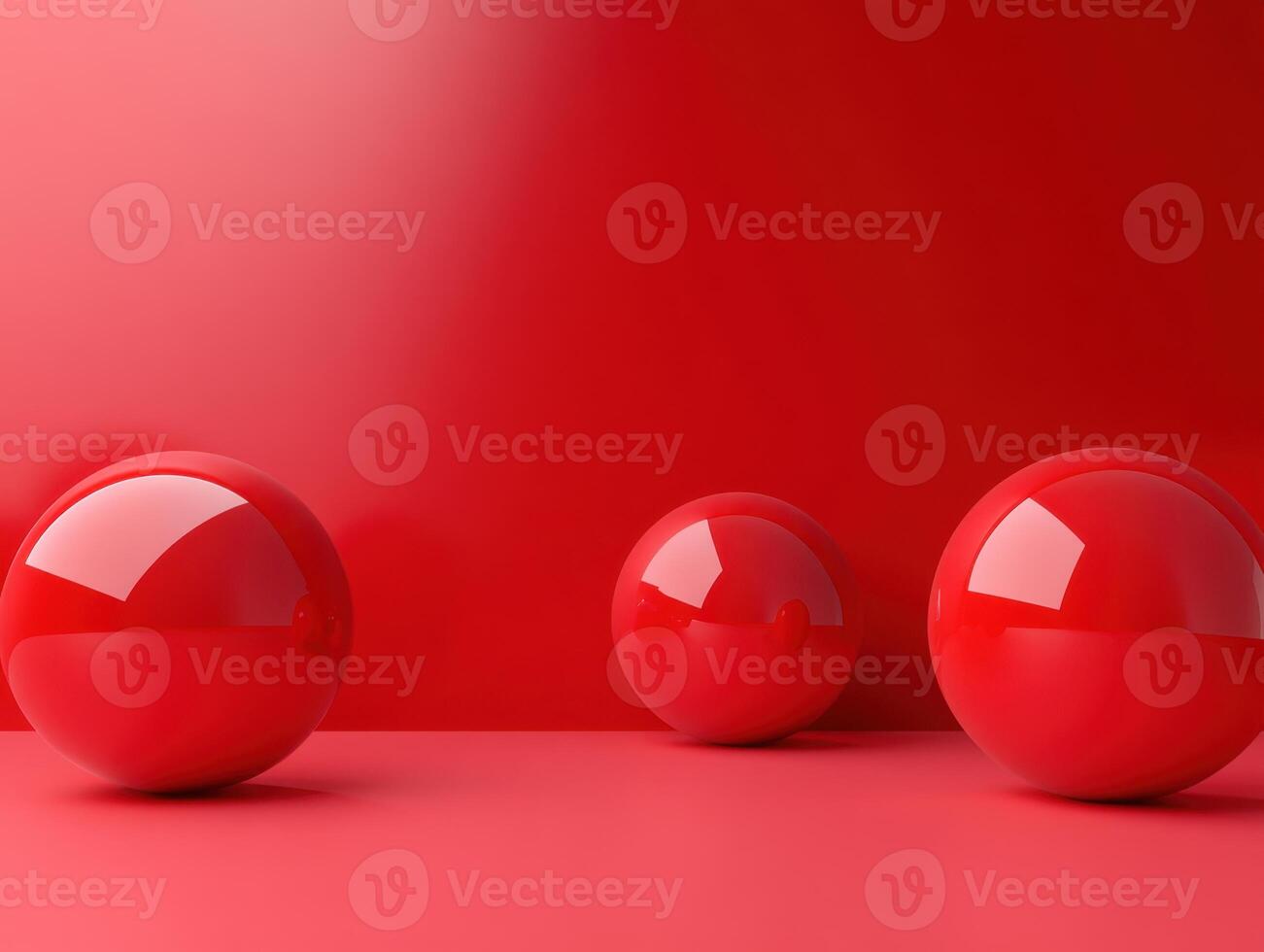 three red spheres on a red background photo