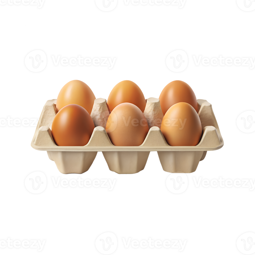 Cardboard Egg Carton with Brown Eggs png