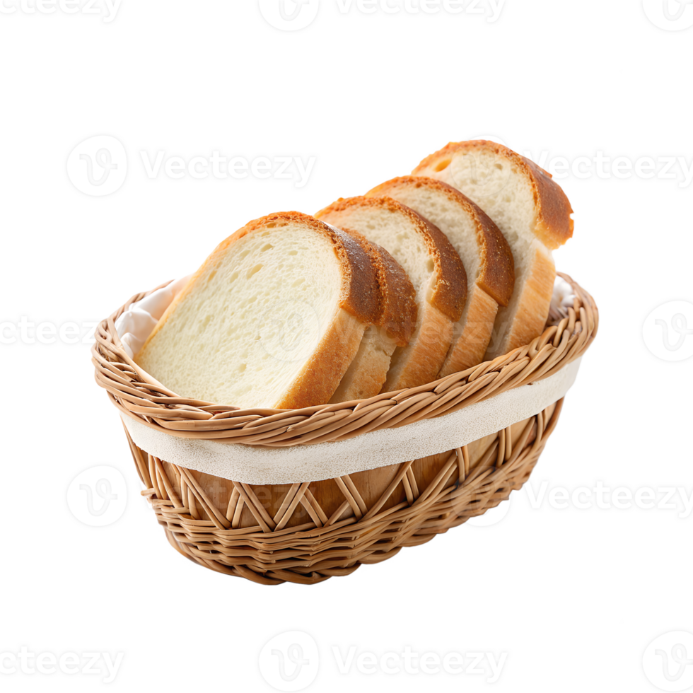 Sliced Bread in a Rustic Woven Basket png