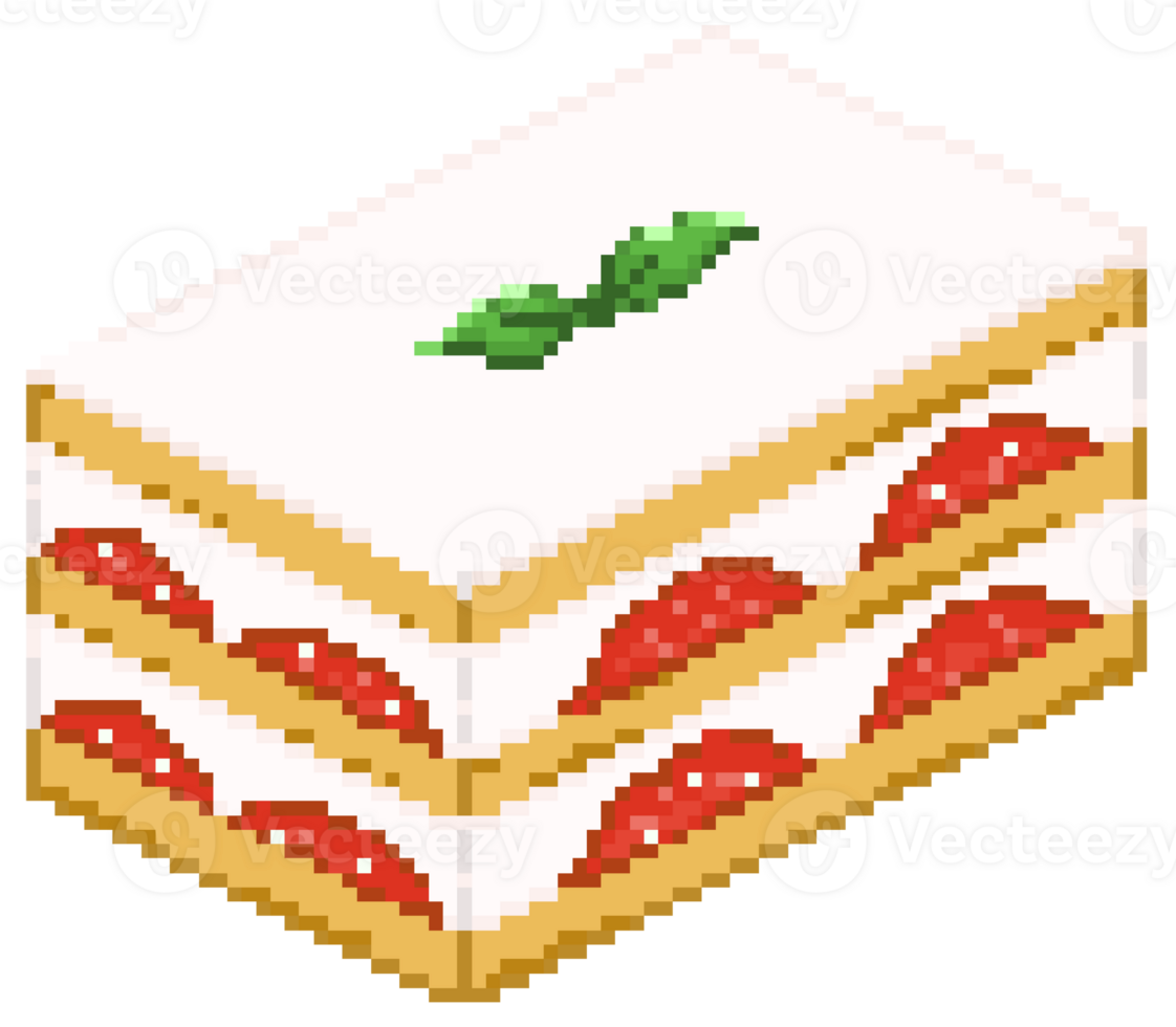 Strawberry short cake Pixel art square png