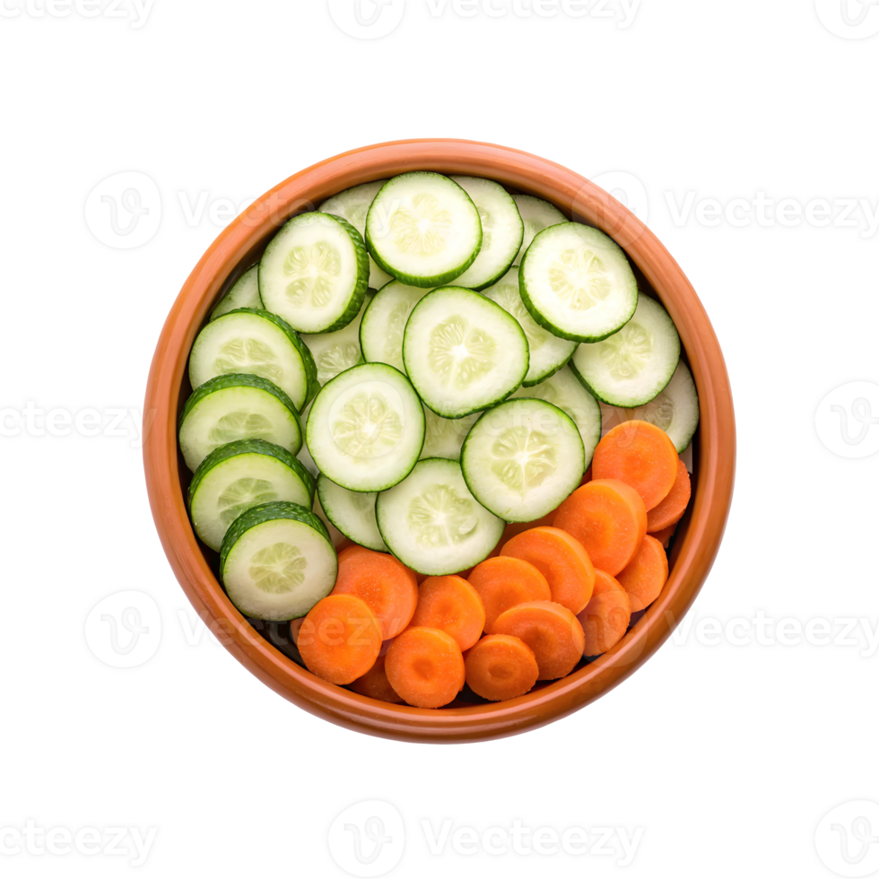 A Bowl of Cucumbers and Carrots png