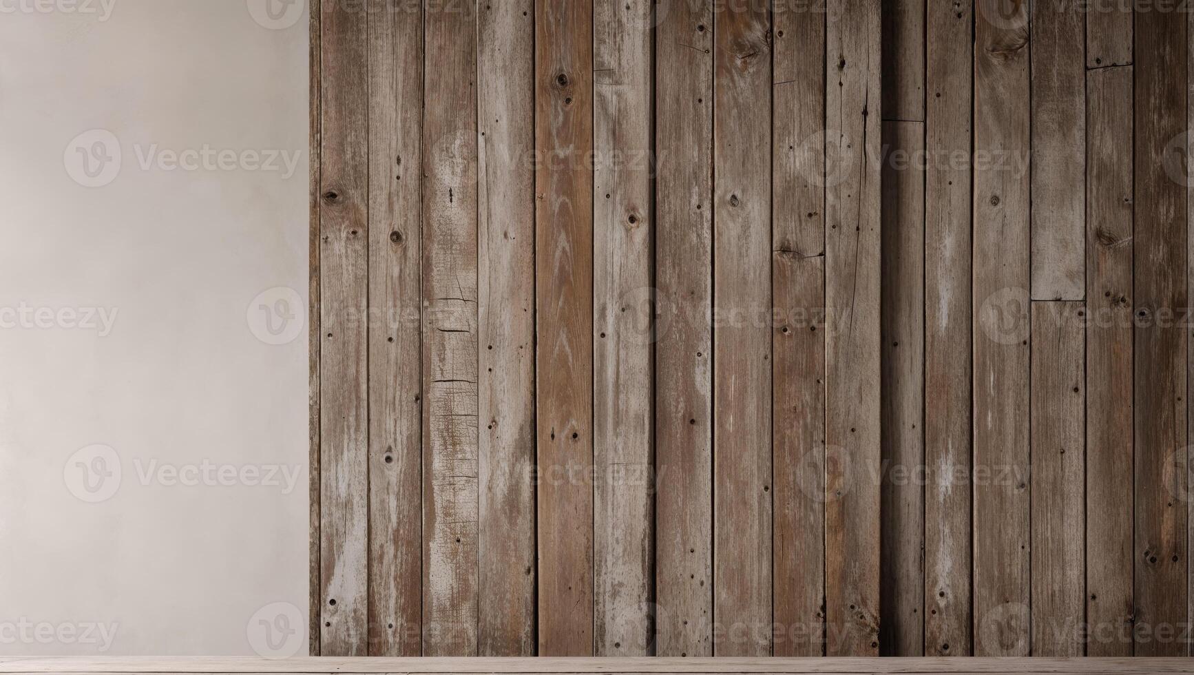 Rustic Wooden Plank Wall Texture With Natural Brown Tones and Weathered Surface for Backgrounds photo