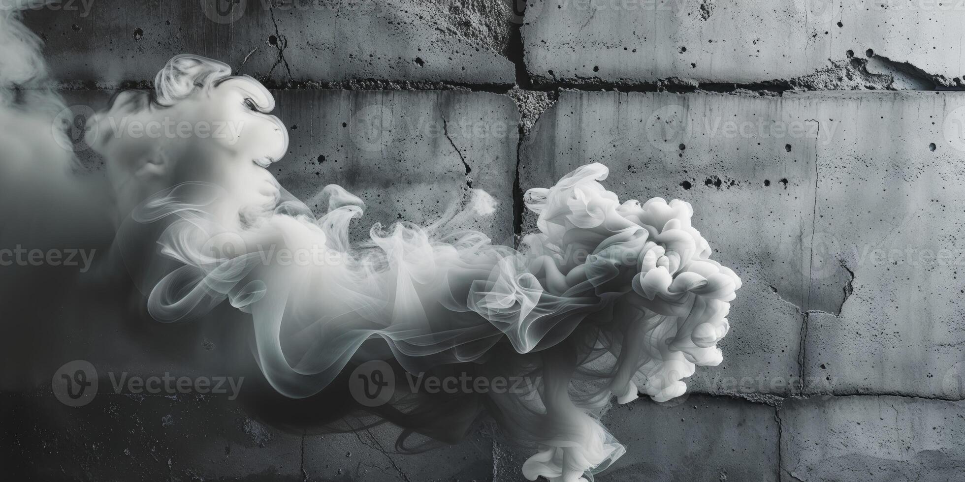 Abstract Monochromatic Smoke and Concrete Texture. photo