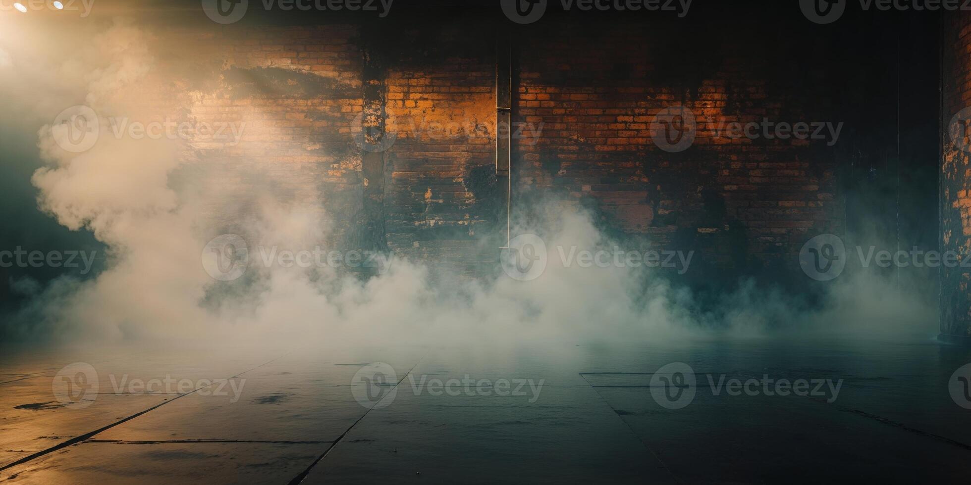 A room with smoke coming out of the walls photo