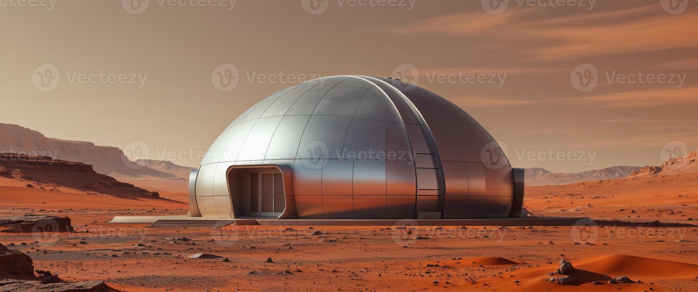 Mars house on the red planet photo