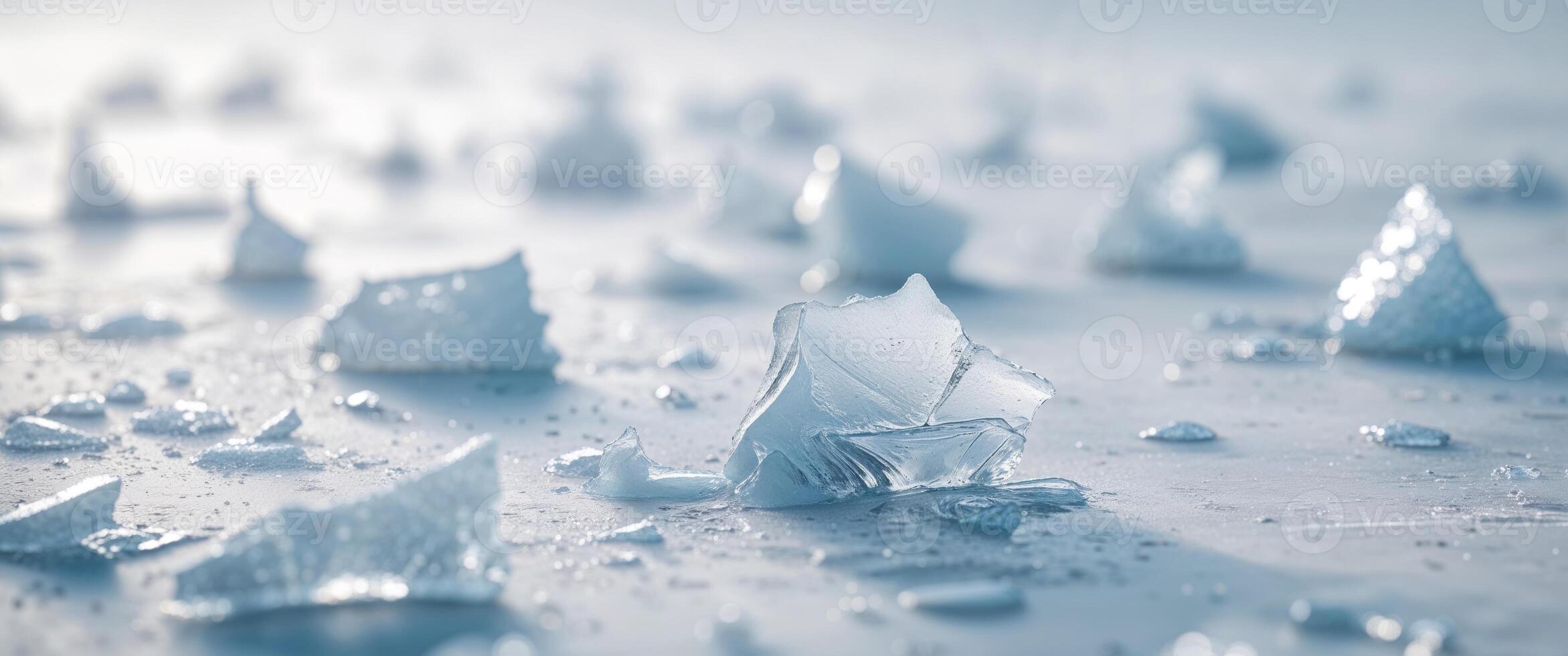 Icebergs on the surface of the water photo
