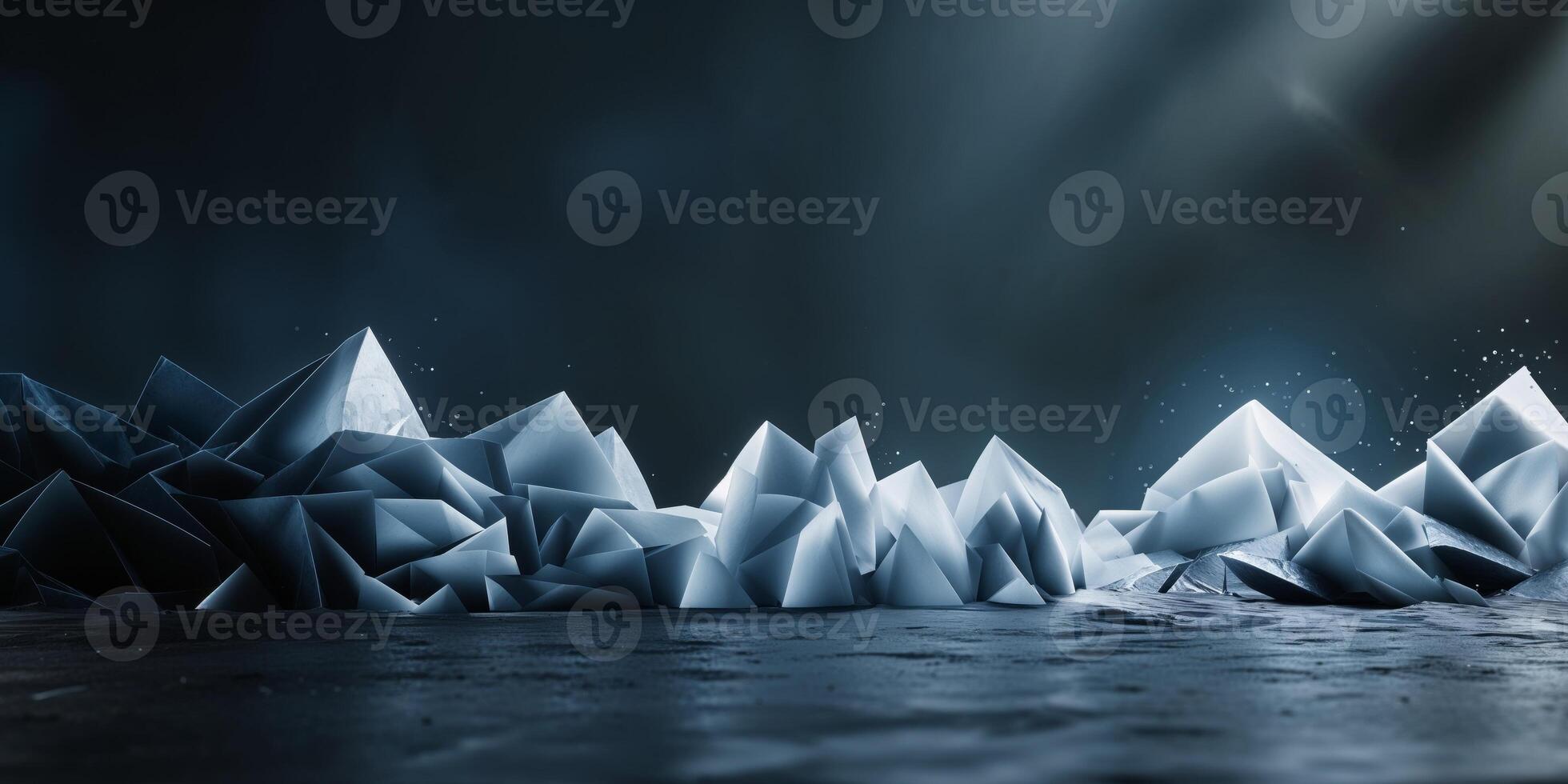 3d rendering of a mountain range with snow photo