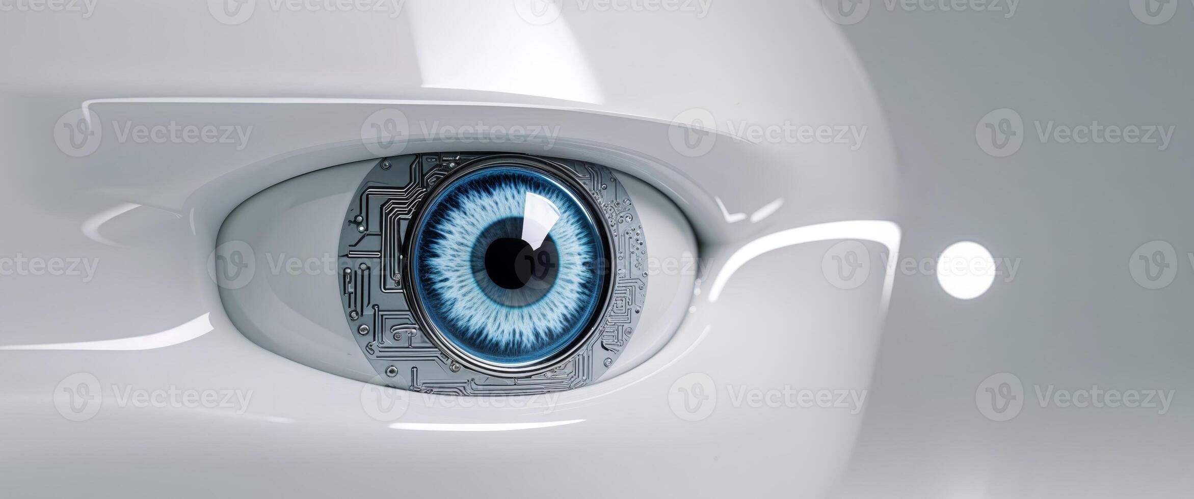 Futuristic Eye with Integrated Circuitry. photo